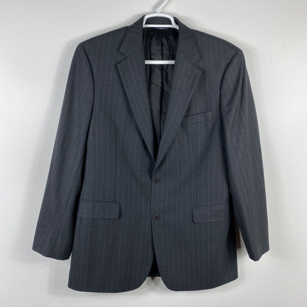 Brooks Brothers 346 Size 42 Long Wool Blazer Suit Jacket Dark Gray Pinstripe